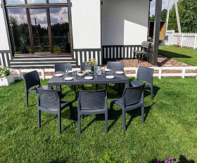 Обеденный комплект July L Royal Family из пластика, цвет графит