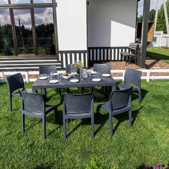 Обеденный комплект July L Royal Family из пластика, цвет графит фото 7