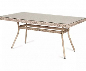 Плетеный стол Латте 4SIS из искусственного ротанга, цвет бежевый