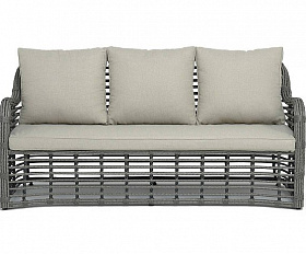 Диван Ницца 4SIS из искусственного ротанга трехместный, цвет серый