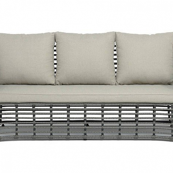 Диван Ницца 4SIS из искусственного ротанга трехместный, цвет серый фото 2