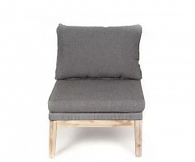 Модуль диванный центральный Барселона 4SIS из роупа (веревки), цвет серый