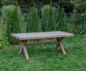 Обеденный стол Isabella Royal Family из искусственного ротанга, цвет бежевый