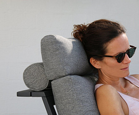 Кресло Malmo Brafritid с пуфом,антрацит/серый, алюминий/тик