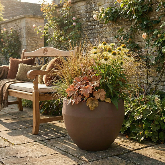 Кашпо Concretika Гира D50H43 Браун 050 3020 фото 1