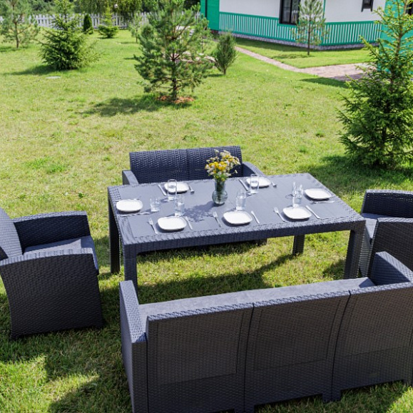 Обеденный комплект Grand Lana Dining L Royal Family из пластика, цвет графит фото 7