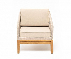 Кресло Канны 4SIS из роупа (веревки), основание дуб, цвет бежевый