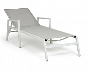 Парма шезлонг из алюминия темно-серый (RAL7024) муар, ткань текстилен серая