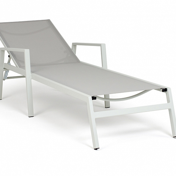 Парма шезлонг из алюминия темно-серый (RAL7024) муар, ткань текстилен серая фото 2