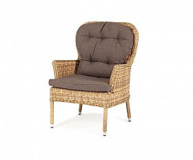 Плетеное кресло Алиса 4SIS из искусственного ротанга, цвет соломенный
