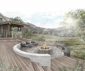 Скамья для костровой зоны SKM180 Concretika 180x35x45 см