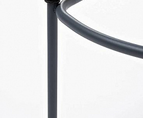 Стул Марсель 4SIS барный плетеный из роупа, каркас из стали серый (RAL7022) муар, роуп темно-серый круглый, ткань темно-серая 27