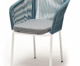 Обеденная группа Аркобалено 4SIS на 4 персоны со стульями "Марсель", каркас белый, роуп цветной