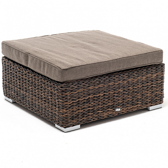 Лунго плетеная оттоманка с подушкой (гиацинт), цвет коричневый фото 3