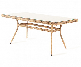 Латте плетеный стол из искусственного ротанга 160х90см, цвет соломенный