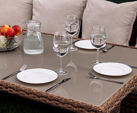 Угловой комплект Zorro Plus Double Royal Family из искусственного ротанга, цвет коричневый