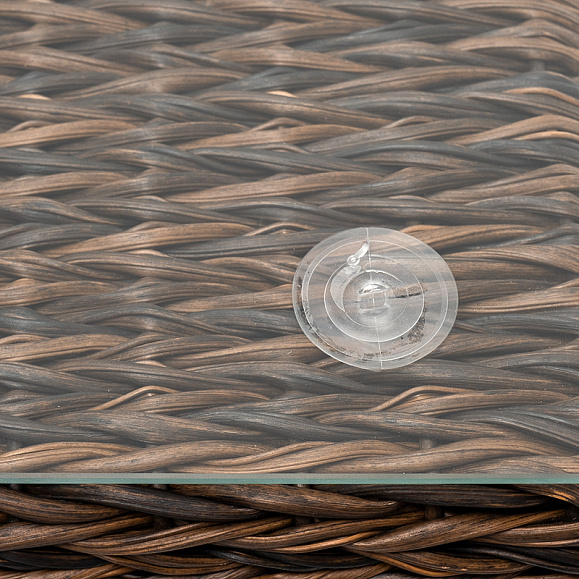 Лунго журнальный столик плетеный (гиацинт), цвет коричневый фото 7