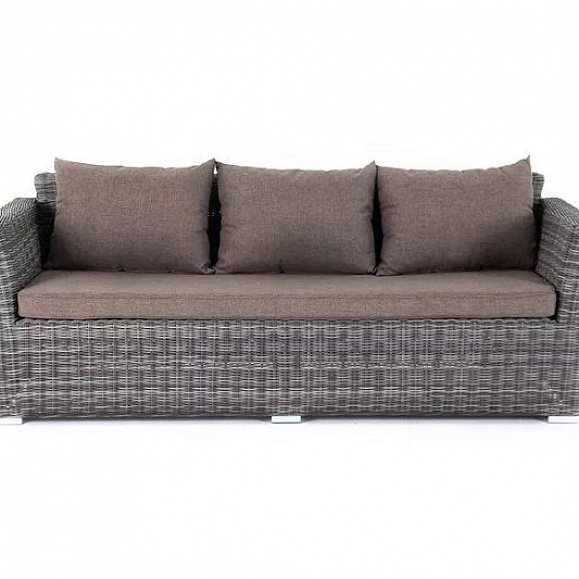 Диван трехместный Капучино 4SIS из искусственного ротанга, цвет графит фото 4