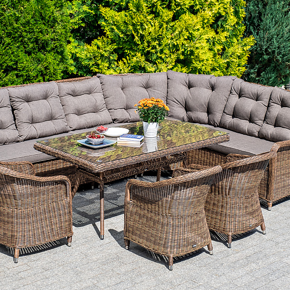 Латте плетеный стол из искусственного ротанга 160х90см, цвет коричневый фото 6