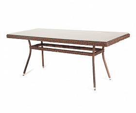 Латте плетеный стол из искусственного ротанга 160х90см, цвет коричневый