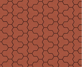 Тротуарная плитка Выбор Трилистник В.7.Ф.10 100 мм Стандарт Красный