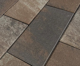 Тротуарная плитка Нобетек Широкоформатная 5П8ф 600x300x80 Колормикс №26 Орех