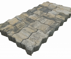 Тротуарная плитка Лидер 40 Волна Color Mix 60 мм Сланец