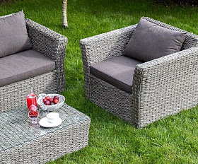 Кресло Капучино 4SIS из искусственного ротанга (гиацинт), цвет графит