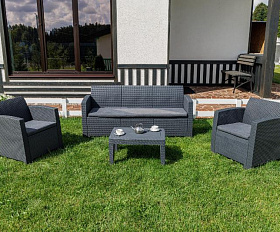 Обеденный комплект Lana M Royal Family из пластика, цвет графит