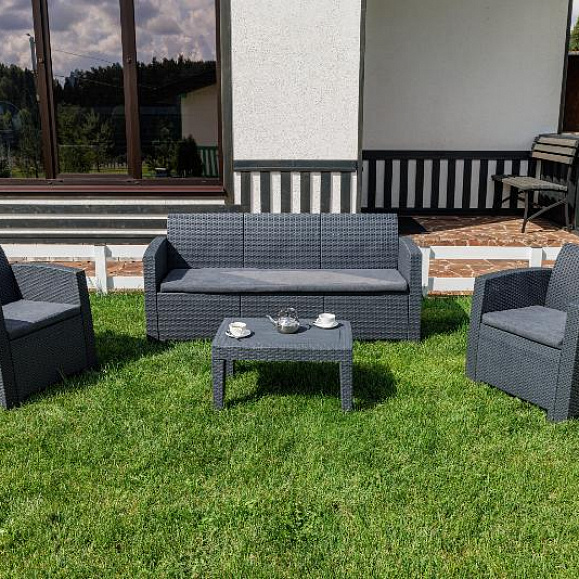 Обеденный комплект Lana M Royal Family из пластика, цвет графит фото 4