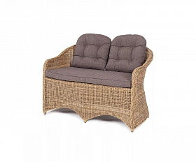 Диван двухместный Равенна 4SIS из искусственного ротанга, цвет соломенный