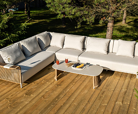 Мальдивы трансформирующаяся лаунж-зона из искусственного ротанга, цвет соломенный