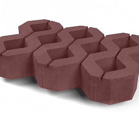 Тротуарная плитка Нобетек Газонная решетка 1РД10 красно-коричневая