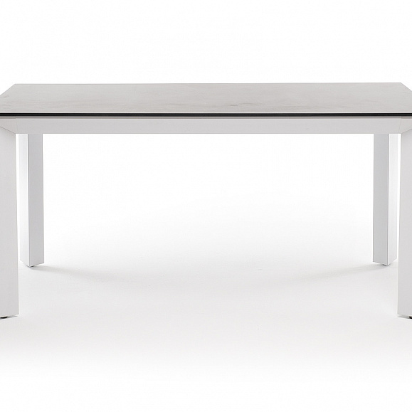 Венето обеденный стол из HPL 160х80см, цвет серый гранит, каркас белый фото 2