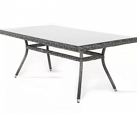 Плетеный стол Латте 4SIS из искусственного ротанга, цвет графит