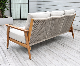 Копенгаген лаунж-зона 5-местная плетеная из роупа, каркас тик, цвет бежевый