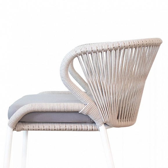 Плетеный стул Милан 4SIS из роупа (веревки), цвет бежевый фото 2
