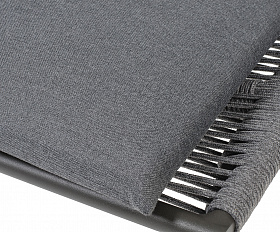 Авиньон кресло плетеное из роупа, каркас алюминий серый (RAL7022) муар, роуп серый круглый, ткань темно-серая 027