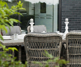 Обеденная группа Цесена 4SIS плетеная из искусственного ротанга