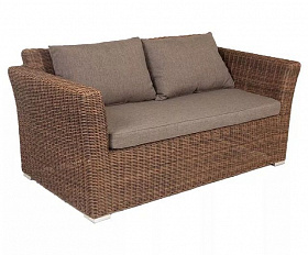 Диван двухместный Капучино 4SIS из искусственного ротанга, цвет коричневый