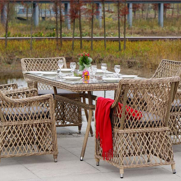 Плетеное кресло Латте 4SIS из искусственного ротанга, цвет соломенный фото 3