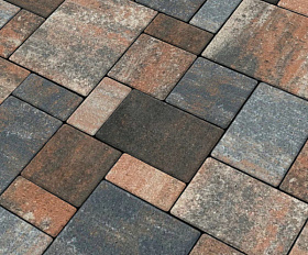 Тротуарная плитка Нобетек Новый город квартет 4НГК6Ф Колормикс №29 Вулкан