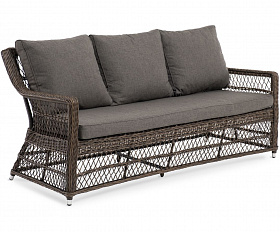 Диван трехместный Гранд Латте 4SIS из искусственного ротанга, цвет коричневый