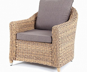 Кресло Кон Панна 4SIS из искусственного ротанга (гиацинт), цвет соломенный