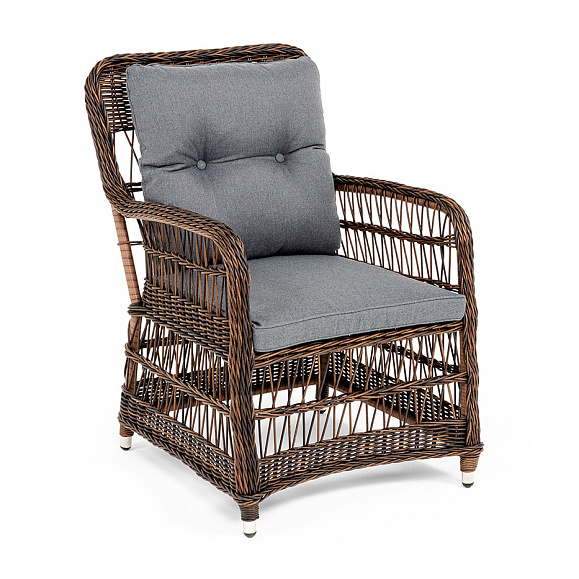 Цесена кресло плетеное из искусственного ротанга, цвет коричневый фото 2