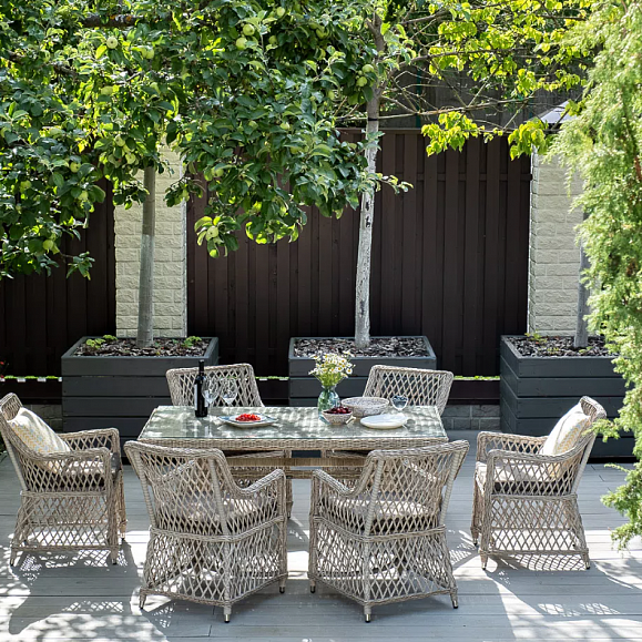 Обеденная Латте 4SIS группа плетеная, цвет бежевый фото 2