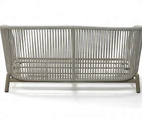 Прато диван двухместный из искусственного ротанга, цвет светло-серый, каркас под дерево (холодно-бежевый)