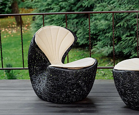 Кресло Vitgarden Shell Chair из базальта, цвет черный