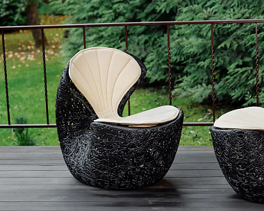 Кресло Vitgarden Shell Chair из базальта, цвет черный
