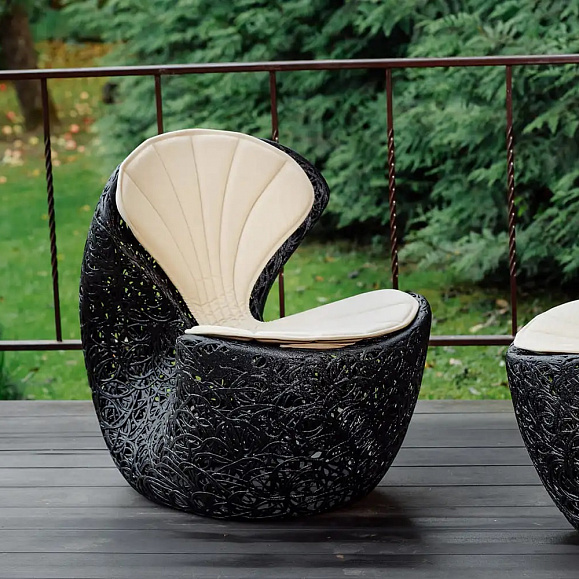 Кресло Vitgarden Shell Chair из базальта, цвет черный фото 2